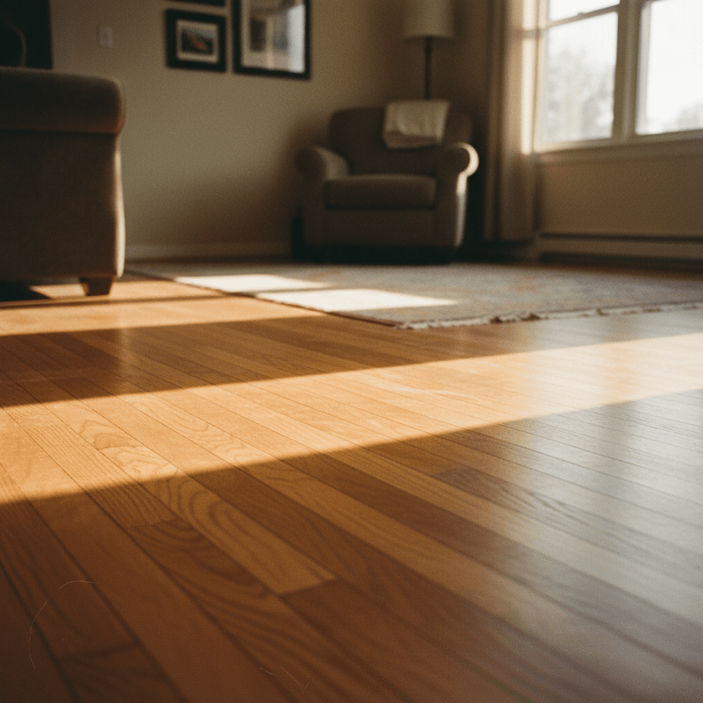 Professionally installed hardwood flooring in a residential space