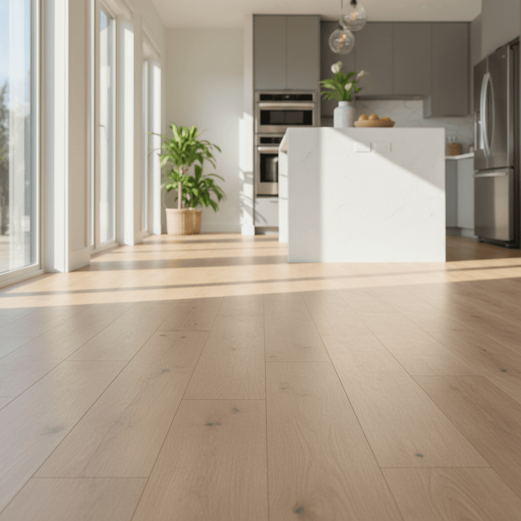 Vinyl plank flooring in kitchen